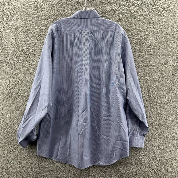 Jos A Banks Traveler Collection Shirt Mens 17–36 Blue Long Sleeve Button Down - Picture 2 of 8